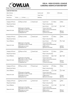 ogla - high school league carding verification report