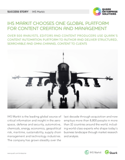 IHS Markit Chooses One Global Platform for Content