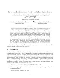 Server-side Bot Detection in Massive Multiplayer Online Games