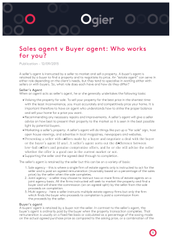 Sales agent v Buyer agent: Who works for you?