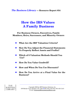 How the IRS Values A Family Business