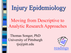 Injury Epidemiology - University of Pittsburgh