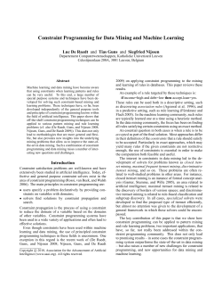 Constraint Programming for Data Mining and Machine