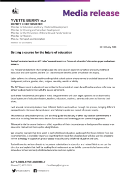 ACT Government - Media release