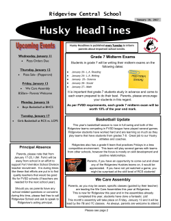Husky Headlines - Ridgeview Central School