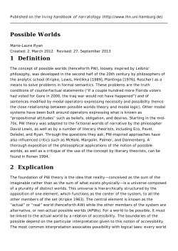 Possible Worlds - the living handbook of narratology
