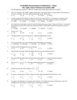 Probability/Permutations/Combinations