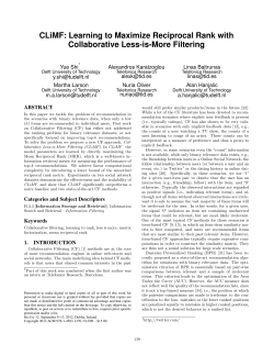 CLiMF: Learning to Maximize Reciprocal Rank
