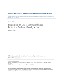 Proposition 13 Under an Updated Equal Protection Analysis
