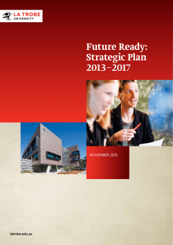 Future Ready: Strategic Plan 2013 &ndash; 2017