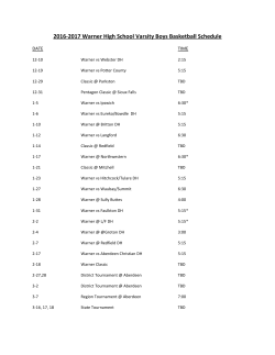 2016-2017 Warner High School Varsity Boys Basketball Schedule