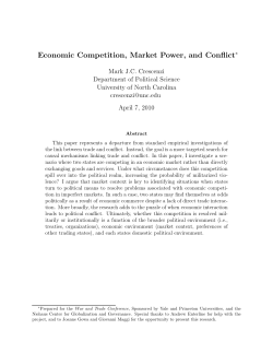 Economic Competition, Market Power, and Conflict