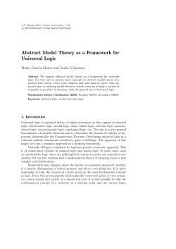 Abstract Model Theory as a Framework for Universal Logic