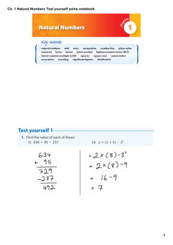 Ch. 1 Natural Numbers Test yourself solns.notebook