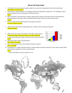Biome Unit Study Guide