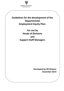 Guidelines for the development of the Departmental Employment