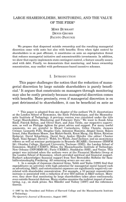 large shareholders, monitoring, and the value of the firm