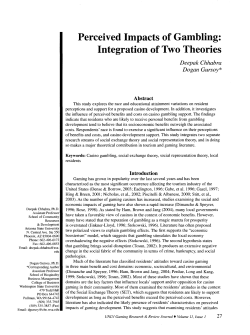 Perceived Impacts of Gambling: Integration of Two Theories