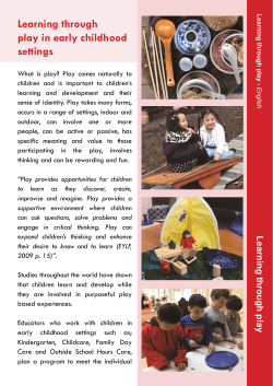 Learning through play in early childhood settings
