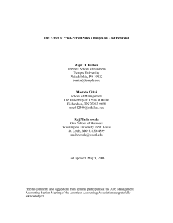 The Effect of Prior-Period Sales Changes on Cost Behavior