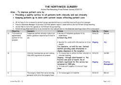 Action Plan - Northwick Surgery