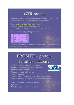 GTR model PROSITE &ndash; protein families database