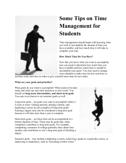 Time Management Tips - Robeson Community College