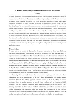 A Model of Product Design and Information Disclosure Investments