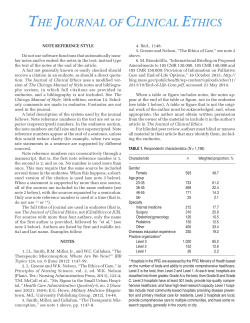 JCE Reference Style - Journal of Clinical Ethics