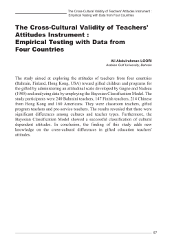 The Cross-Cultural Validity of Teachers` Attitudes Instrument