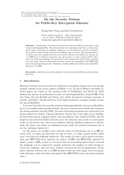 On the Security Notions for Public-Key Encryption Schemes