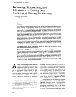 Predictors of Hearing Aid Outcome