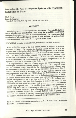 Forecastingthe Use of Irrigation Systems with Transition
