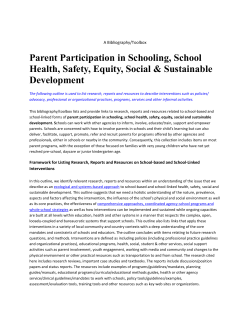 Parent Participation in Schooling, School Health, Safety, Equity