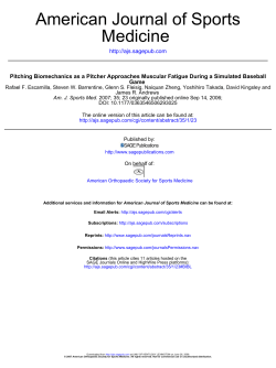 Pitching Biomechanics as a Pitcher Approaches Muscular Fatigue