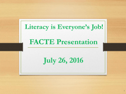 Literacy is Everyone`s Job