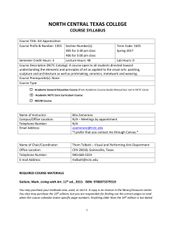NCTC Course Syllabus Core ARTS1301-Appreciation