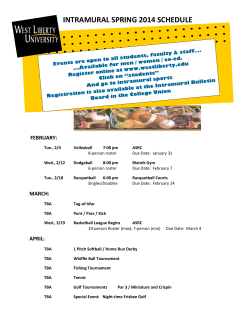 intramural spring 2014 schedule