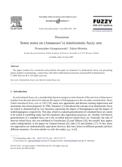 Some notes on (Atanassov`s) intuitionistic fuzzy sets