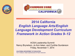 Purpose of the ELA/ELD Framework