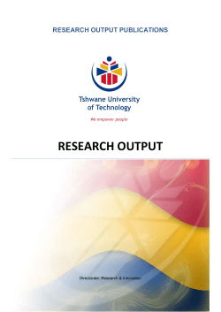 research output - Tshwane University of Technology