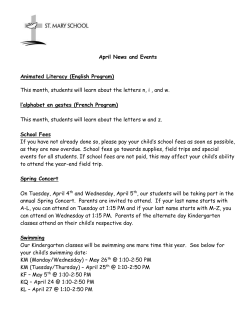 April News and Events - &Eacute;cole St. Mary School
