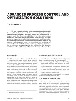 Advanced Process Control and Optimization Solutions