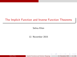 Inverse and Implicit function theorem