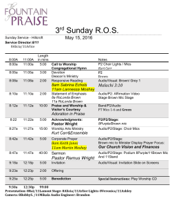 8am Sabrina Echols 11am Lannessa Moshay