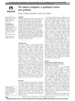 The tobacco endgame - Clear The Air News Tobacco Blog