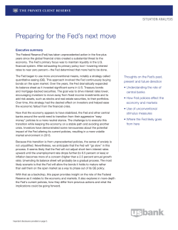 Preparing for the Fed`s next move - The Private Client Reserve of