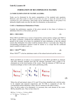 Unit-II, Lecutre-10 FORMATION OF BUS IMPEDANCE MATRIX