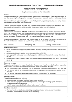 Sample Formal Assessment Task Year 11