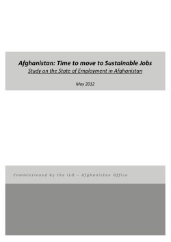Afghanistan: Time to move to Sustainable Jobs